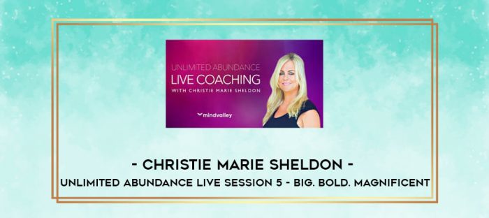 Christie Marie Sheldon - Unlimited Abundance Live Session 5 - Big. Bold. Magnificent digital courses