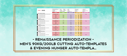 Renaissance Periodization - Men's 90kg/200lb Cutting Auto-templates & Evening Hunger Auto-Templa... digital courses