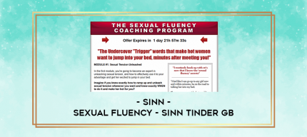 Sinn - Sexual Fluency - Sinn Tinder GB digital courses